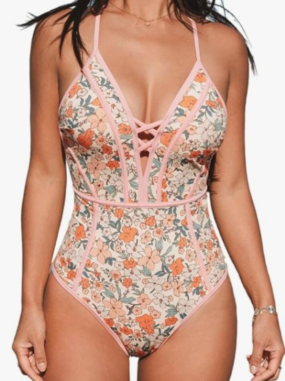 Brand New XL Polyester Floral Women's Swimsuit